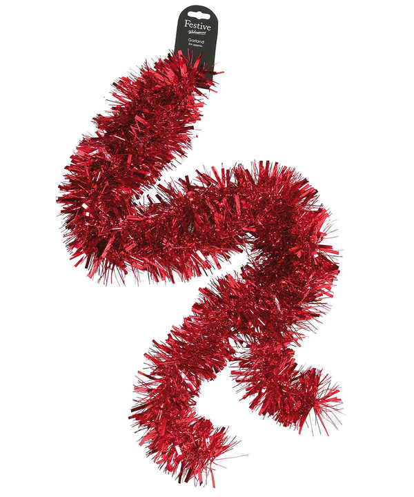 Shiny Red - Shiny chunky tinsel Christmas Decorations The Christmas Shop Christmas Schoolwear Centres