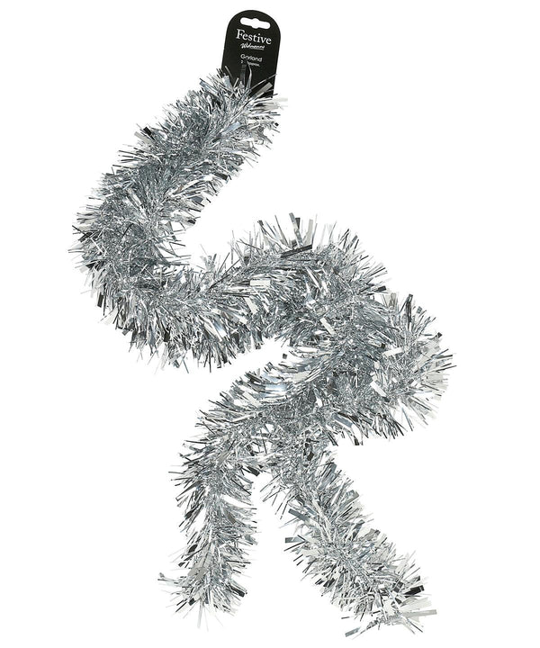 Shiny Silver - Shiny chunky tinsel Christmas Decorations The Christmas Shop Christmas Schoolwear Centres