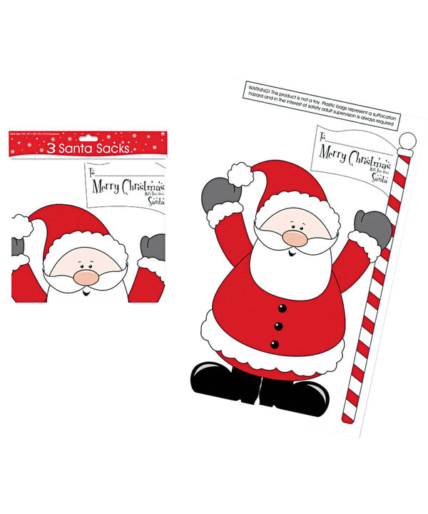 Santa - PVC Santa sacks (pack of 3) Christmas Sacks The Christmas Shop Christmas Schoolwear Centres