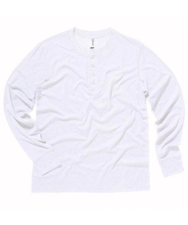 White - Unisex Jersey long sleeve Henley T-Shirts Bella Canvas Rebrandable, T-Shirts & Vests Schoolwear Centres