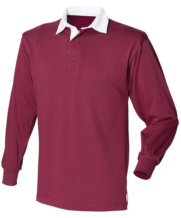 Burgundy - Long sleeve original rugby shirt Polos Front Row Must Haves, Plus Sizes, Polos & Casual, Raladeal - Recently Added Schoolwear Centres