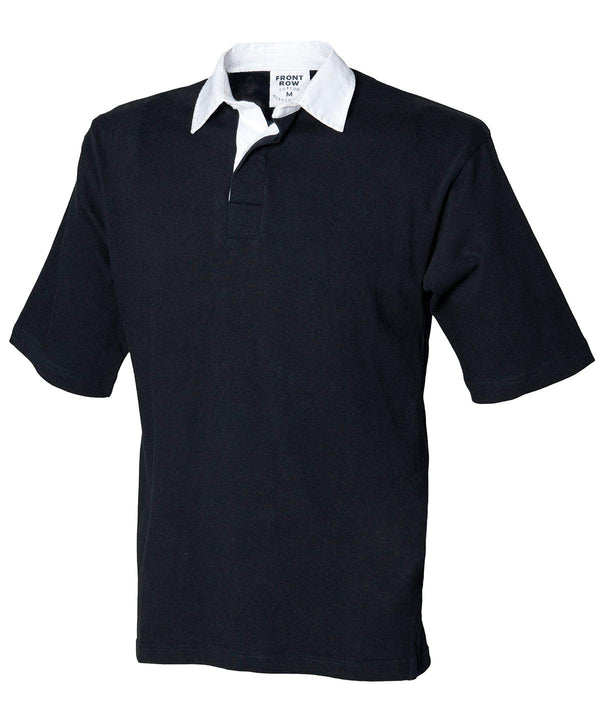 Black - Short sleeve rugby shirt Polos Front Row Polos & Casual Schoolwear Centres