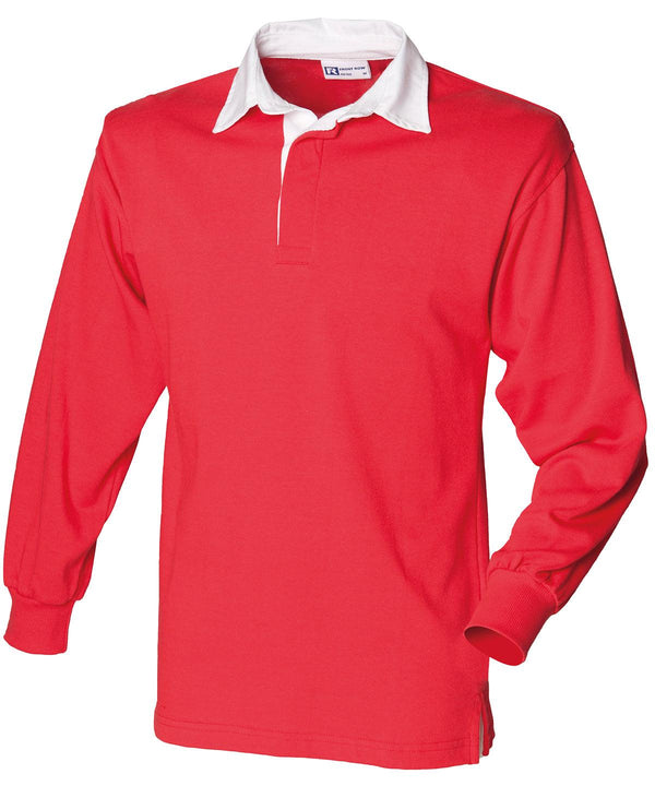 Red/White* - Long sleeve plain rugby shirt Polos Front Row Must Haves, Plus Sizes, Polos & Casual, S/S 19 Trend Colours Schoolwear Centres