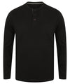 Black - Washed long sleeve Henley T T-Shirts Front Row Sale, T-Shirts & Vests Schoolwear Centres