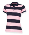 Navy/White - Women's striped piqué polo shirt Polos Front Row Polos & Casual, Women's Fashion Schoolwear Centres