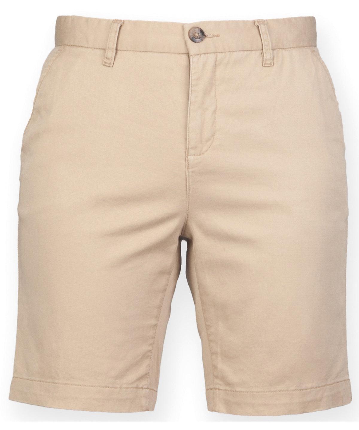 Stone - Women's stretch chino shorts Shorts Front Row Raladeal - Recently Added, Rebrandable, Trousers & Shorts, Women's Fashion, Workwear Schoolwear Centres