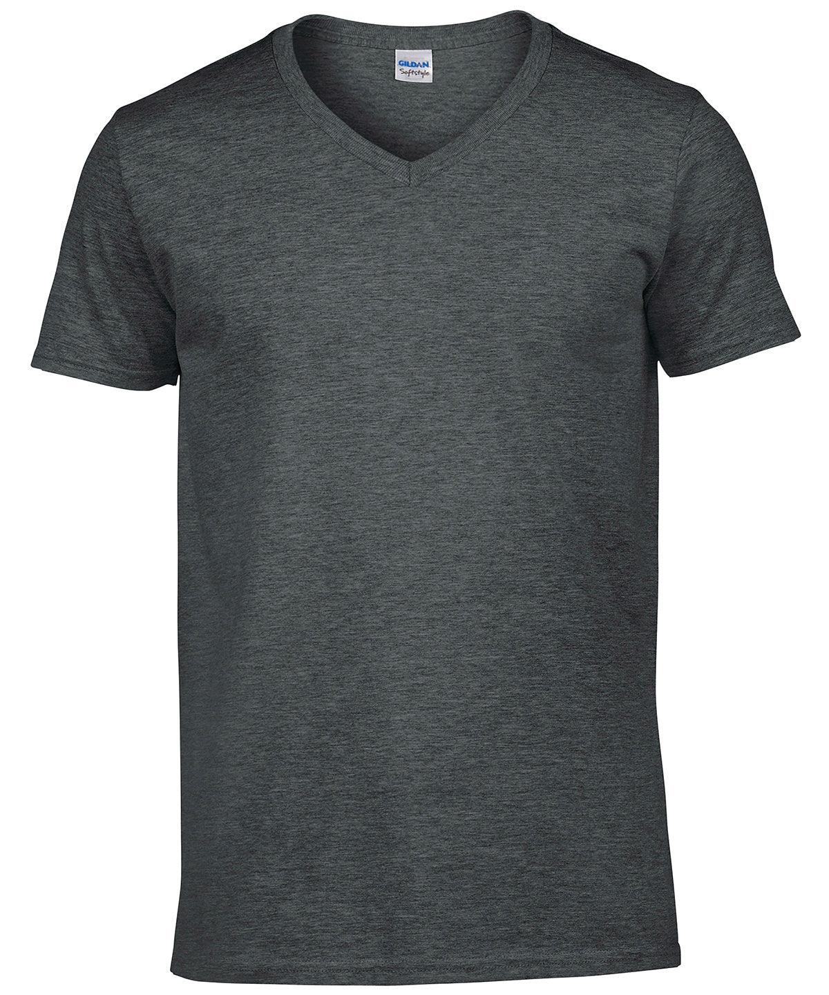 Dark Heather - Softstyle™ v-neck t-shirt T-Shirts Gildan Must Haves, Raladeal - Recently Added, T-Shirts & Vests Schoolwear Centres