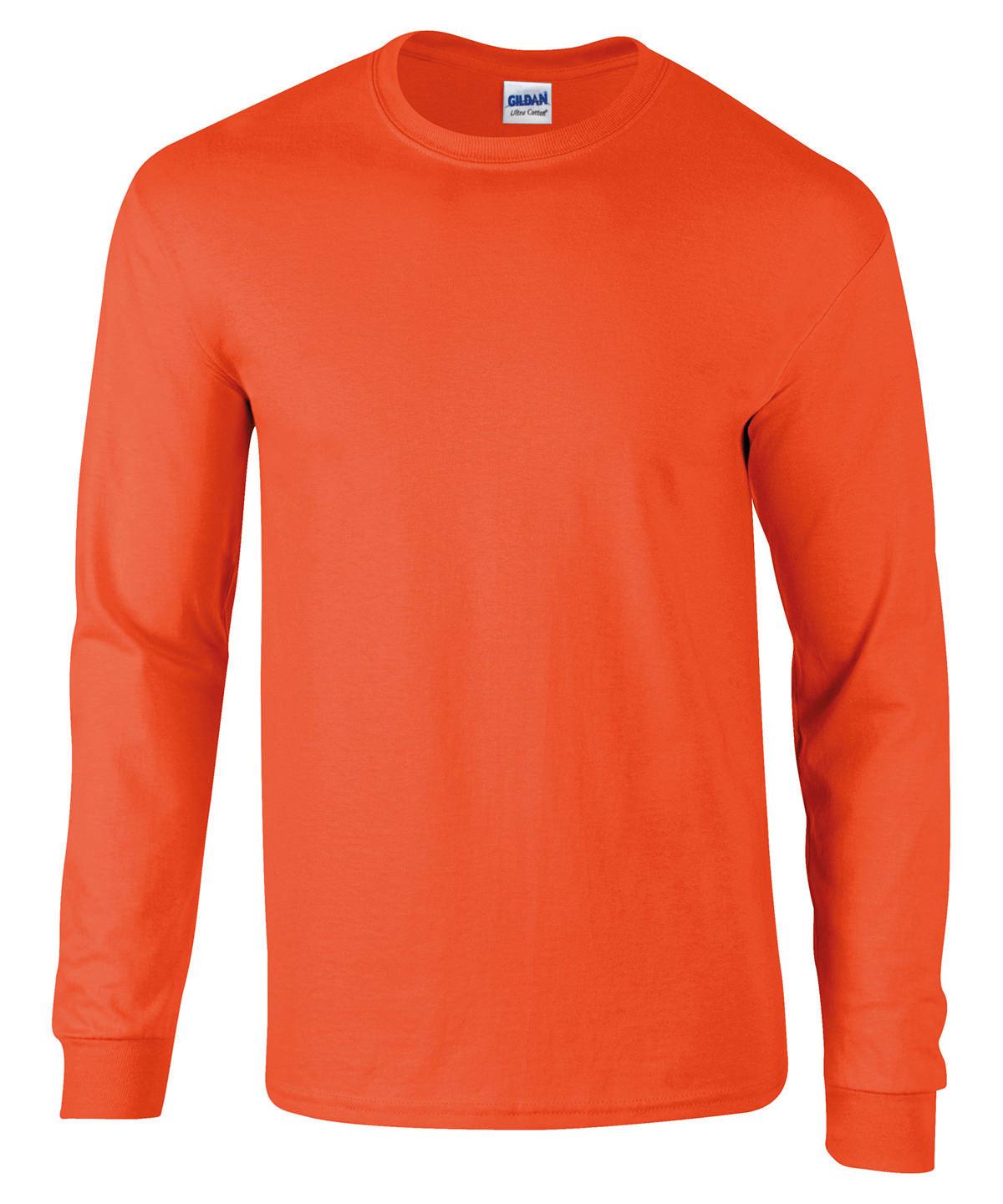 Orange - Ultra Cotton™ adult long sleeve t-shirt T-Shirts Gildan Merch, Must Haves, T-Shirts & Vests Schoolwear Centres