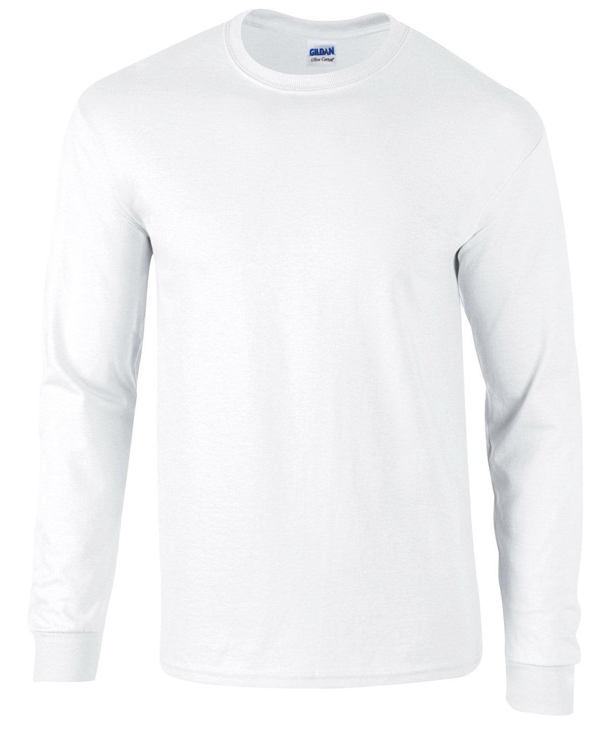 White - Ultra Cotton™ adult long sleeve t-shirt T-Shirts Gildan Merch, Must Haves, T-Shirts & Vests Schoolwear Centres