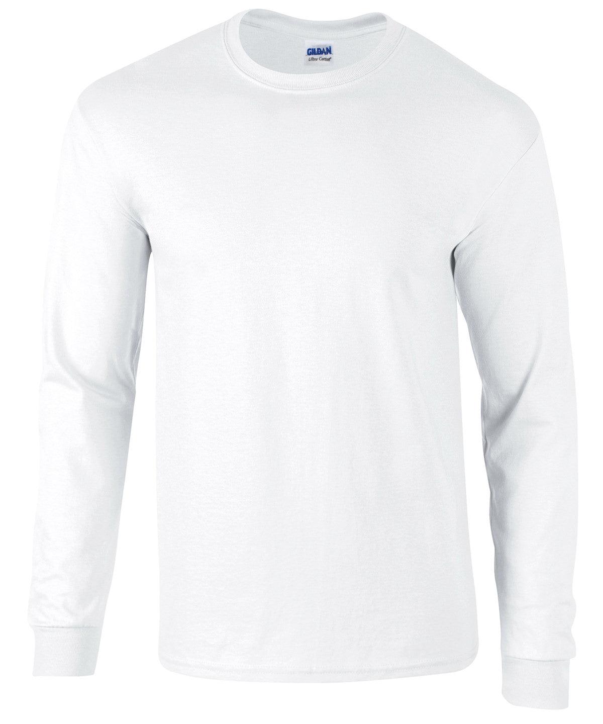 White - Ultra Cotton™ adult long sleeve t-shirt T-Shirts Gildan Merch, Must Haves, T-Shirts & Vests Schoolwear Centres