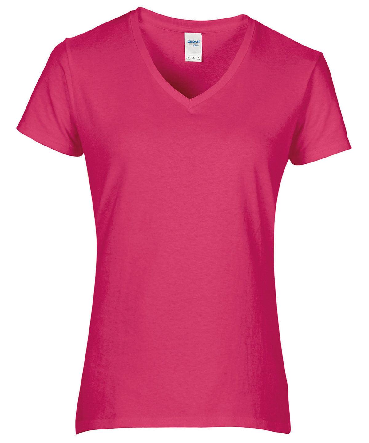 Heliconia - Women's Premium Cotton® v-neck t-shirt T-Shirts Gildan Raladeal - Recently Added, T-Shirts & Vests, Women's Fashion Schoolwear Centres