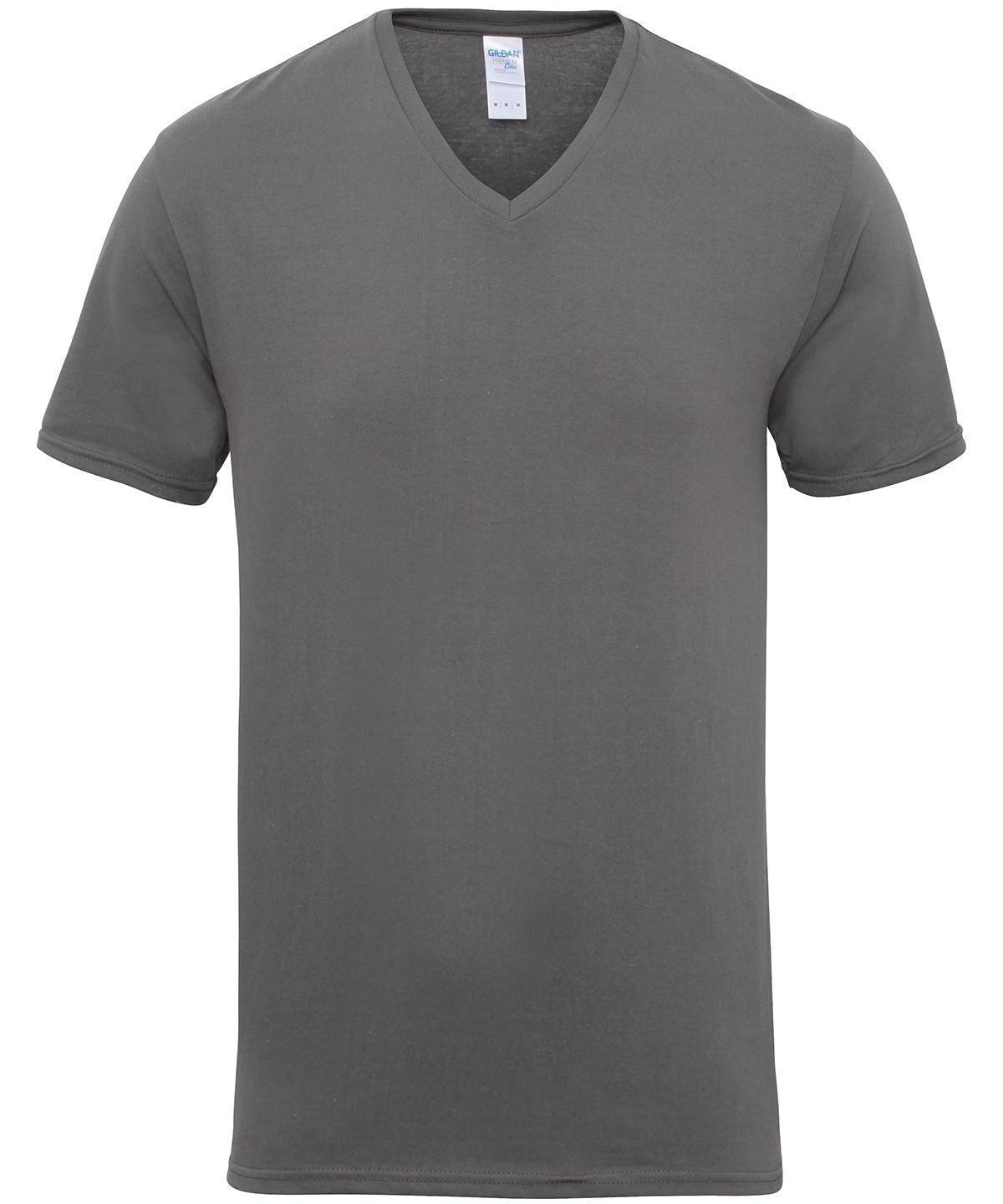 Charcoal - Premium Cotton® adult v-neck t-shirt T-Shirts Gildan Raladeal - Recently Added, T-Shirts & Vests Schoolwear Centres