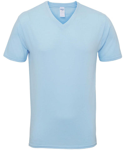 Light Blue - Premium Cotton® adult v-neck t-shirt T-Shirts Gildan Raladeal - Recently Added, T-Shirts & Vests Schoolwear Centres