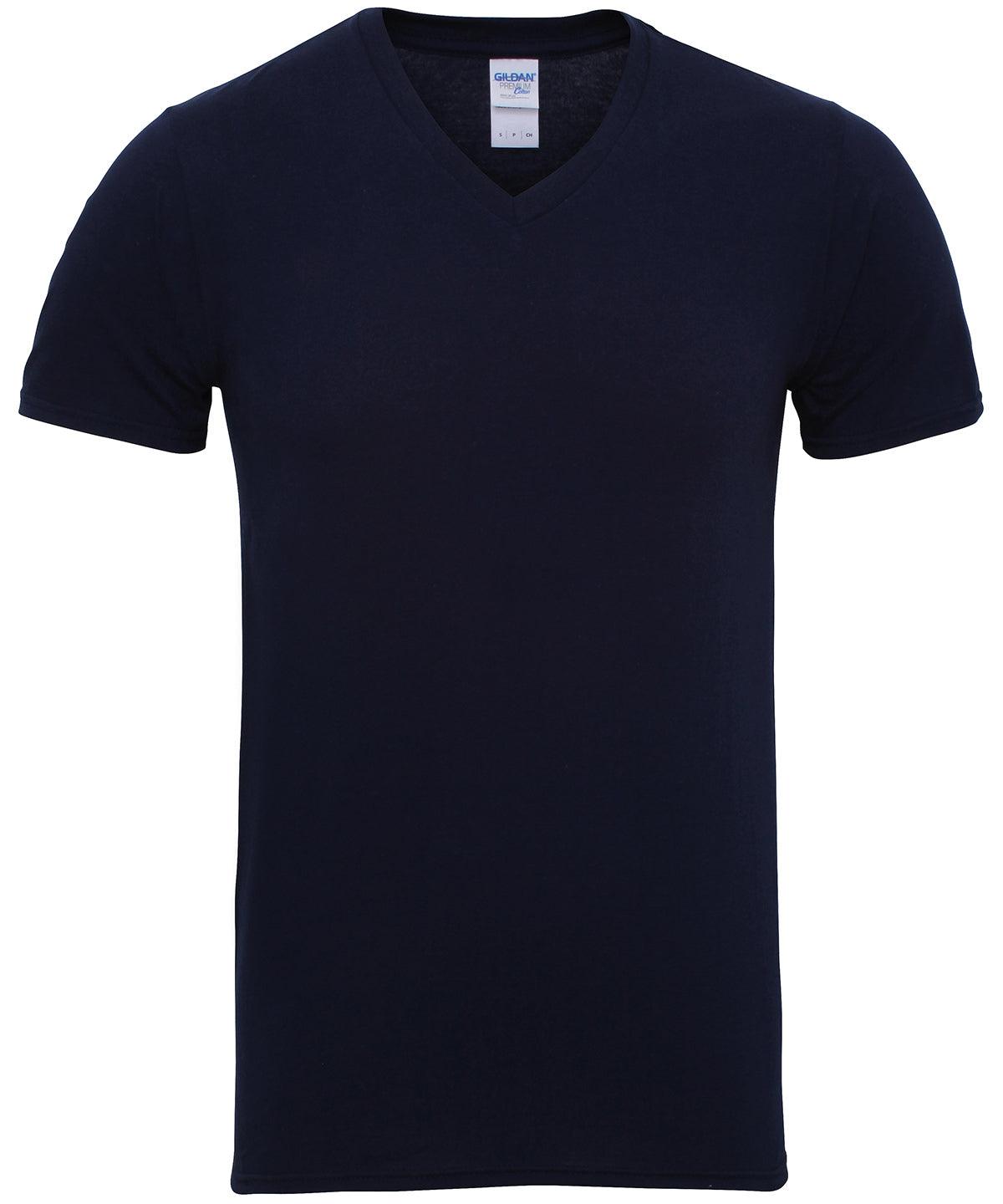 Navy - Premium Cotton® adult v-neck t-shirt T-Shirts Gildan Raladeal - Recently Added, T-Shirts & Vests Schoolwear Centres