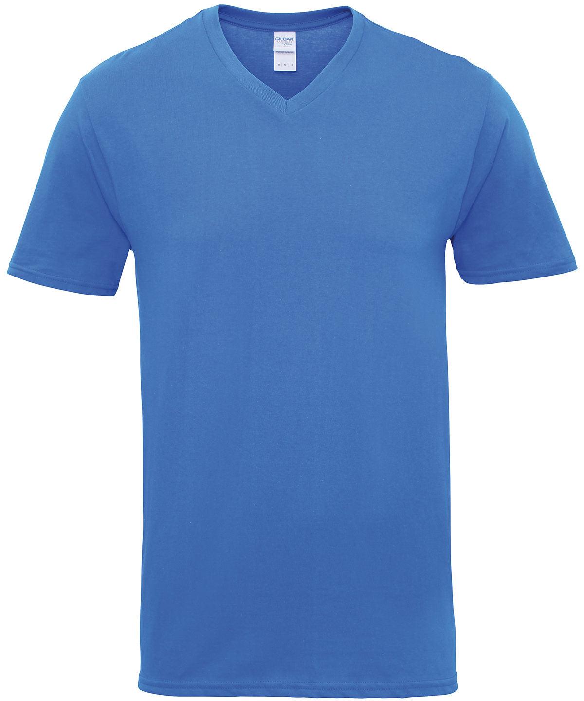 Royal - Premium Cotton® adult v-neck t-shirt T-Shirts Gildan Raladeal - Recently Added, T-Shirts & Vests Schoolwear Centres