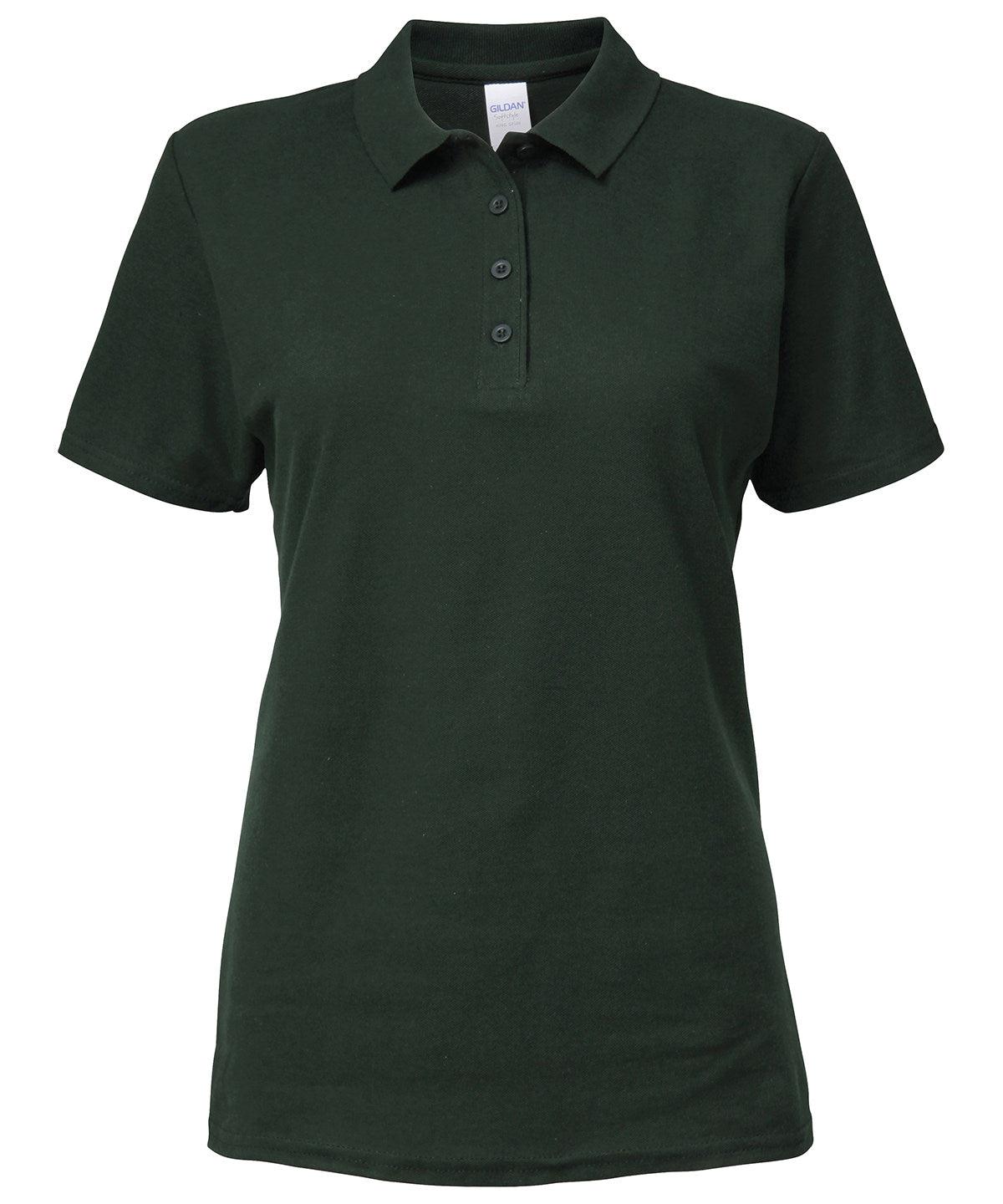 Forest Green - Women's Softstyle™ double piqué polo Polos Gildan Polos & Casual, Rebrandable Schoolwear Centres