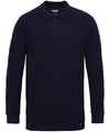 Navy - Premium Cotton® long sleeve double piqué polo Polos Gildan Plus Sizes, Polos & Casual, Raladeal - Recently Added Schoolwear Centres