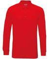 Red - Premium Cotton® long sleeve double piqué polo Polos Gildan Plus Sizes, Polos & Casual, Raladeal - Recently Added Schoolwear Centres