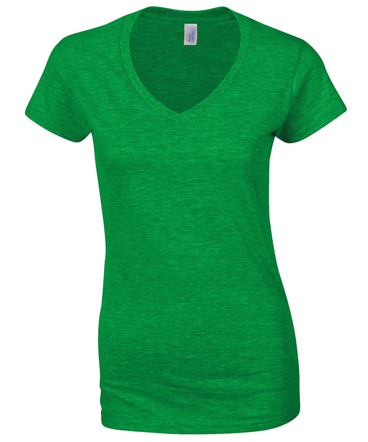 Irish Green - Softstyle™ women's v-neck t-shirt T-Shirts Gildan T-Shirts & Vests, Women's Fashion Schoolwear Centres