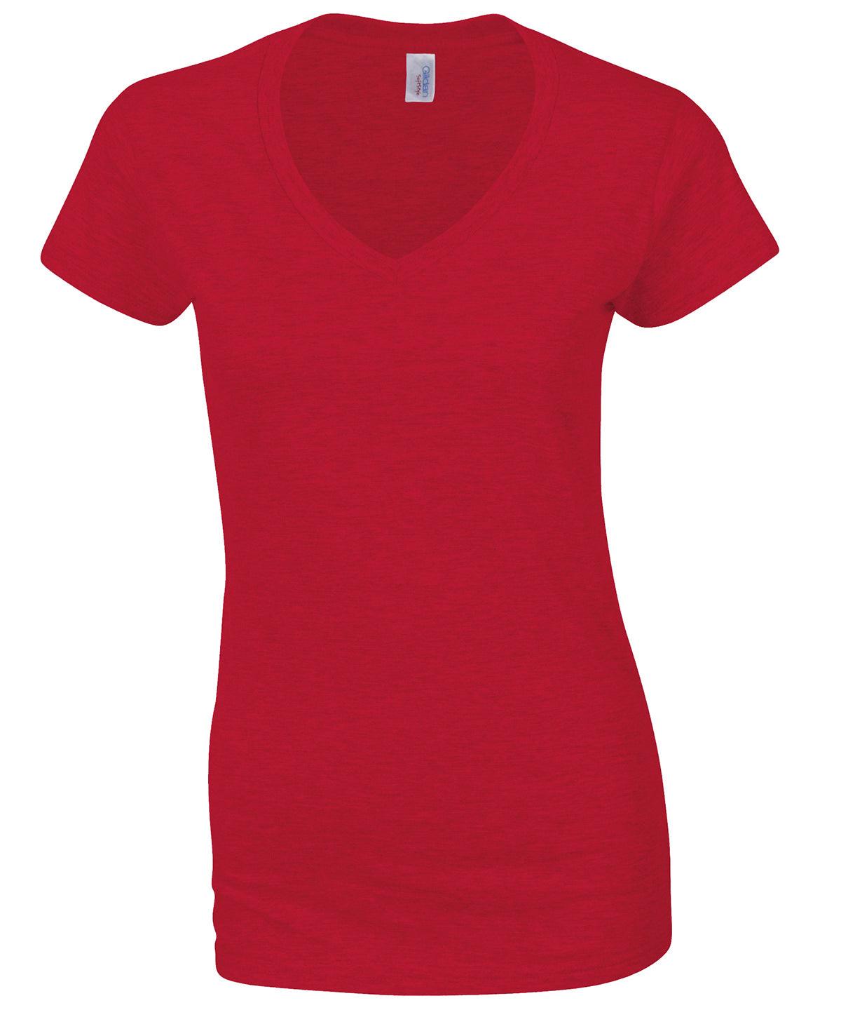 Red - Softstyle™ women's v-neck t-shirt T-Shirts Gildan T-Shirts & Vests, Women's Fashion Schoolwear Centres