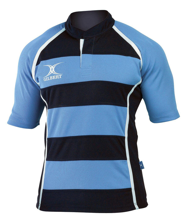 Light Sky/Navy Hoops - Kids Xact match shirt T-Shirts Last Chance to Buy Junior, Sports & Leisure, T-Shirts & Vests Schoolwear Centres