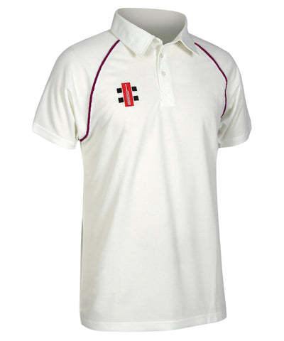 Ivory/Maroon - Matrix short sleeve shirt Polos Last Chance to Buy Sports & Leisure Schoolwear Centres