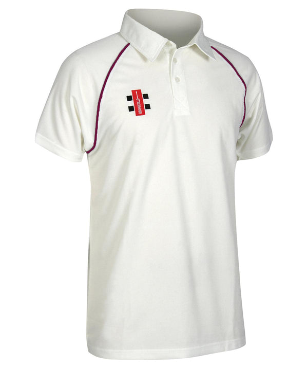 Ivory/Maroon - Kids Matrix short sleeve shirt Polos Last Chance to Buy Junior, Sports & Leisure Schoolwear Centres