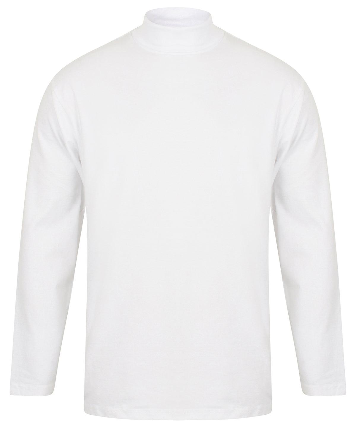 White - Long sleeve roll neck top Sweatshirts Henbury Knitwear, Sweatshirts Schoolwear Centres