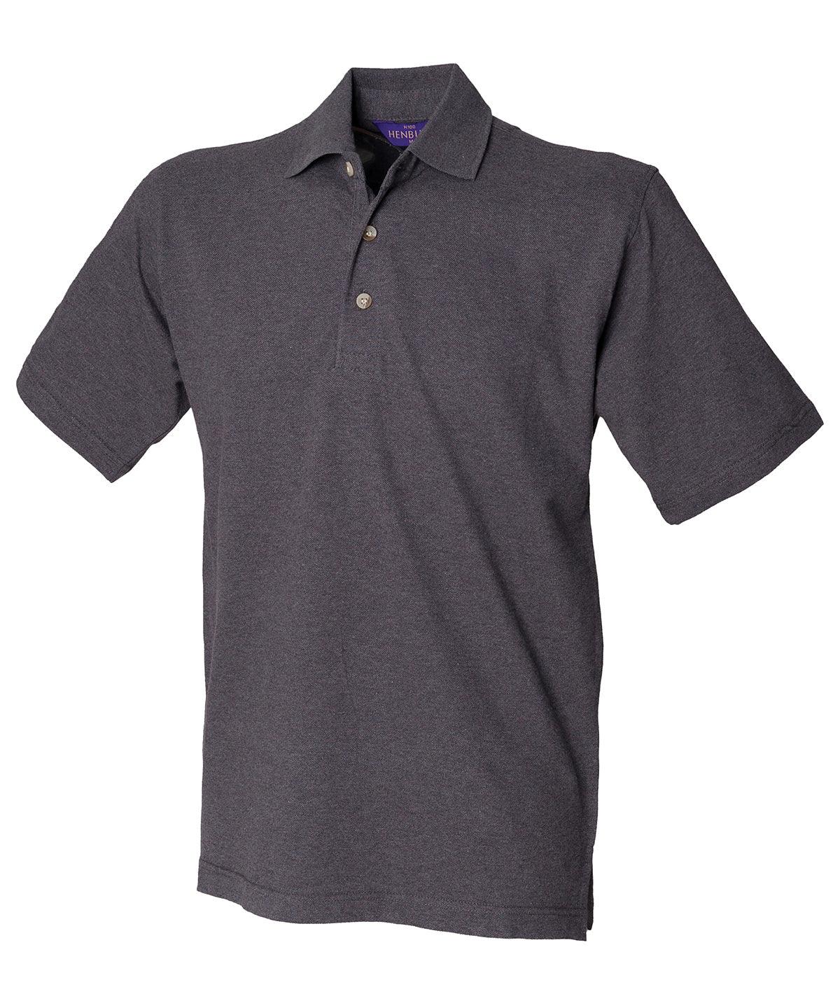 Charcoal - Classic cotton piqué polo with stand-up collar Polos Henbury Must Haves, Plus Sizes, Polos & Casual, Raladeal - Recently Added, Workwear Schoolwear Centres