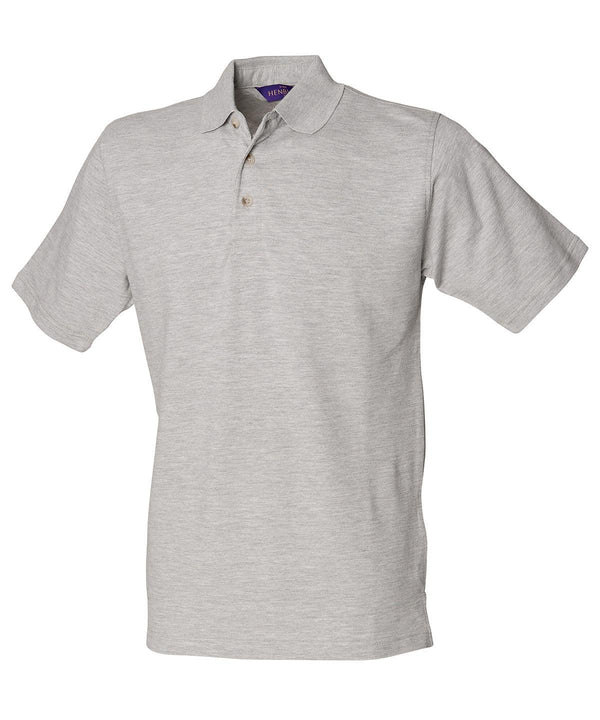 Heather Grey* - Classic cotton piqué polo with stand-up collar Polos Henbury Must Haves, Plus Sizes, Polos & Casual, Raladeal - Recently Added, Workwear Schoolwear Centres