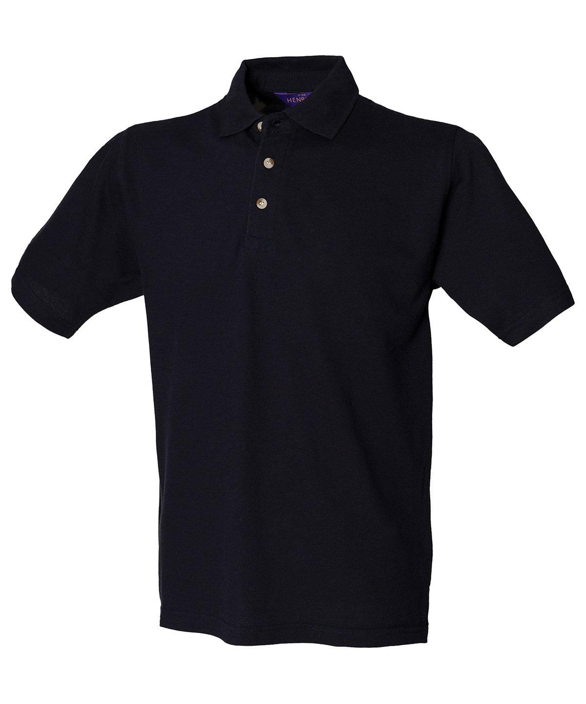 Navy*† - Classic cotton piqué polo with stand-up collar Polos Henbury Must Haves, Plus Sizes, Polos & Casual, Raladeal - Recently Added, Workwear Schoolwear Centres