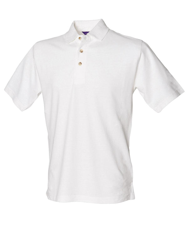 White*† - Classic cotton piqué polo with stand-up collar Polos Henbury Must Haves, Plus Sizes, Polos & Casual, Raladeal - Recently Added, Workwear Schoolwear Centres