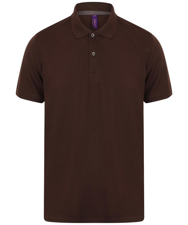 Chocolate - Micro-fine piqué polo shirt Polos Henbury Must Haves, Plus Sizes, Polos & Casual, Raladeal - Recently Added, Rebrandable Schoolwear Centres