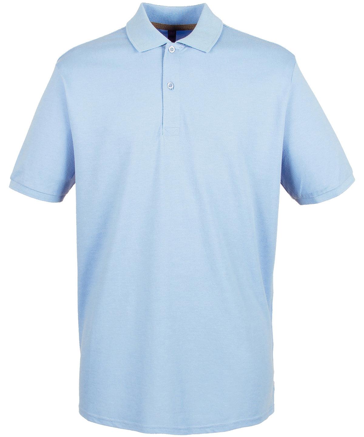 Light Blue - Micro-fine piqué polo shirt Polos Henbury Must Haves, Plus Sizes, Polos & Casual, Raladeal - Recently Added, Rebrandable Schoolwear Centres