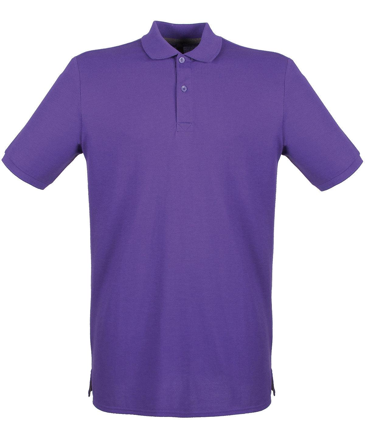 Purple - Micro-fine piqué polo shirt Polos Henbury Must Haves, Plus Sizes, Polos & Casual, Raladeal - Recently Added, Rebrandable Schoolwear Centres