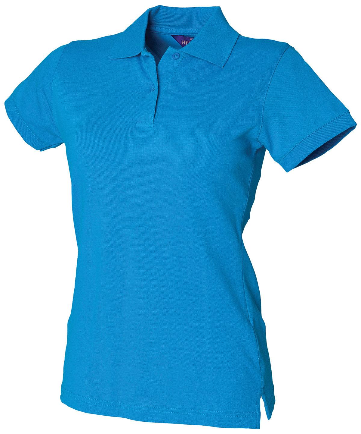 Sapphire Blue - Women's Stretch Pique Polo Polos Henbury Polos & Casual, Women's Fashion Schoolwear Centres