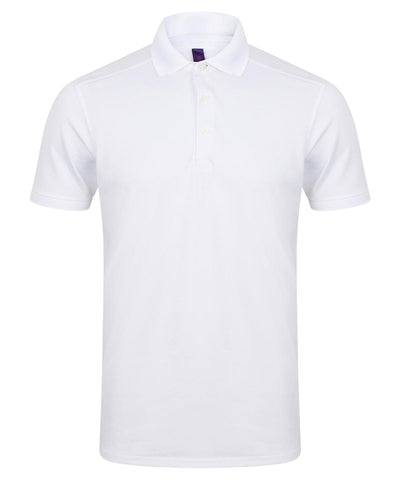 White* - Stretch polo shirt with wicking finish (slim fit) Polos Henbury Plus Sizes, Polos & Casual, Raladeal - Recently Added Schoolwear Centres