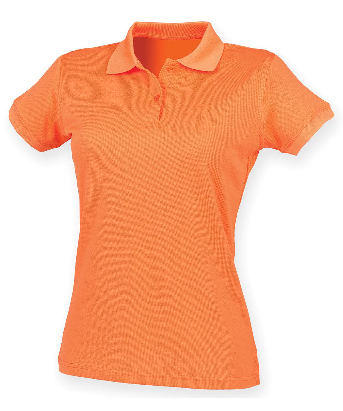 Bright Orange - Women's Coolplus® polo shirt Polos Henbury Must Haves, Plus Sizes, Polos & Casual, Raladeal - Recently Added, Safe to wash at 60 degrees, Women's Fashion Schoolwear Centres