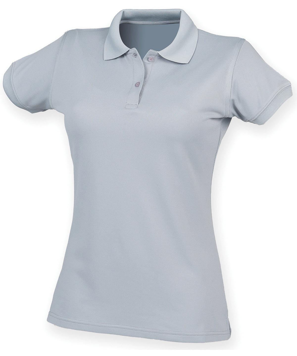 Silver Grey - Women's Coolplus® polo shirt Polos Henbury Must Haves, Plus Sizes, Polos & Casual, Raladeal - Recently Added, Safe to wash at 60 degrees, Women's Fashion Schoolwear Centres