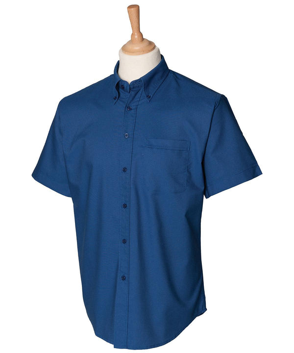 Dark Blue - Short sleeve classic Oxford shirt Shirts Henbury Back to Business, Must Haves, Plus Sizes, Sale, Shirts & Blouses, Workwear Schoolwear Centres