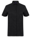 Black - Women's short sleeve stretch shirt Shirts Henbury Plus Sizes, Raladeal - Recently Added, Rebrandable, Shirts & Blouses, Women's Fashion Schoolwear Centres