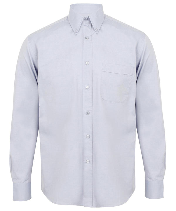 Light Blue* - Long sleeve lightweight Oxford Shirts Henbury Plus Sizes, Raladeal - Recently Added, Shirts & Blouses, Workwear Schoolwear Centres