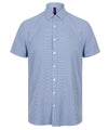 Blue/White - Gingham Pufy wicking short sleeve shirt Shirts Henbury Sale, Shirts & Blouses Schoolwear Centres