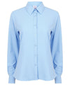 Light Blue - Women's wicking antibacterial long sleeve shirt Shirts Henbury Plus Sizes, Raladeal - Recently Added, Shirts & Blouses, UPF Protection, Women's Fashion Schoolwear Centres