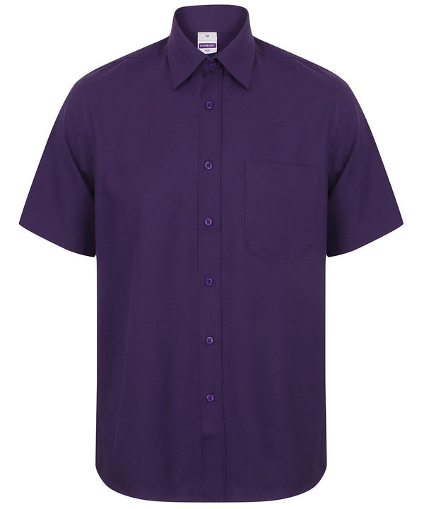 Purple - Wicking antibacterial short sleeve shirt Shirts Henbury Plus Sizes, Shirts & Blouses, UPF Protection Schoolwear Centres