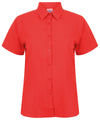 Classic Red - Women's wicking antibacterial short sleeve shirt Shirts Henbury Plus Sizes, Raladeal - Recently Added, Shirts & Blouses, UPF Protection Schoolwear Centres