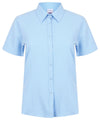 Light Blue - Women's wicking antibacterial short sleeve shirt Shirts Henbury Plus Sizes, Raladeal - Recently Added, Shirts & Blouses, UPF Protection Schoolwear Centres