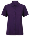 Purple - Women's wicking antibacterial short sleeve shirt Shirts Henbury Plus Sizes, Raladeal - Recently Added, Shirts & Blouses, UPF Protection Schoolwear Centres