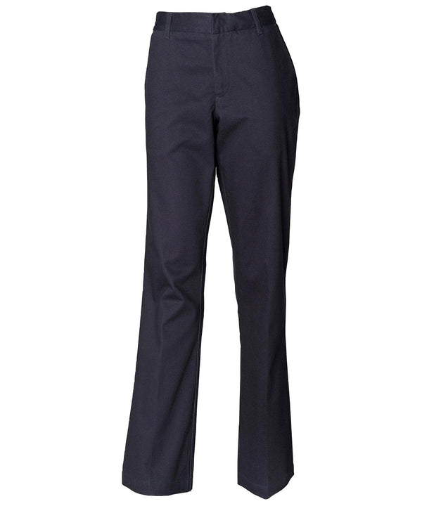Navy - Women's Teflon®-coated flat front trousers Trousers Henbury Aprons & Service, Sale, Tailoring, Trousers & Shorts, Women's Fashion, Workwear Schoolwear Centres
