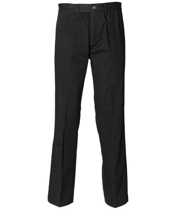 Black - Teflon®-coated flat front chino Trousers Henbury Plus Sizes, Raladeal - Recently Added, Tailoring, Trousers & Shorts, Workwear Schoolwear Centres